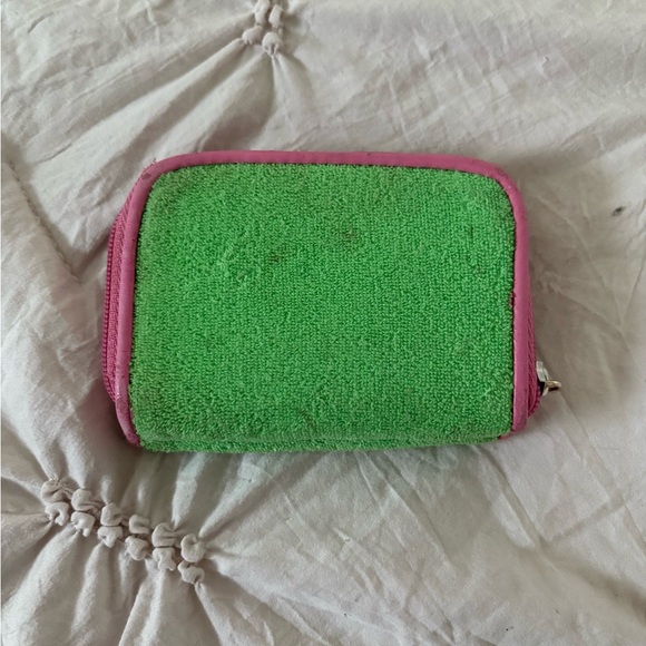 Rare htf green and pink hello kitty wallet terry cloth juicy style - Picture 3 of 4